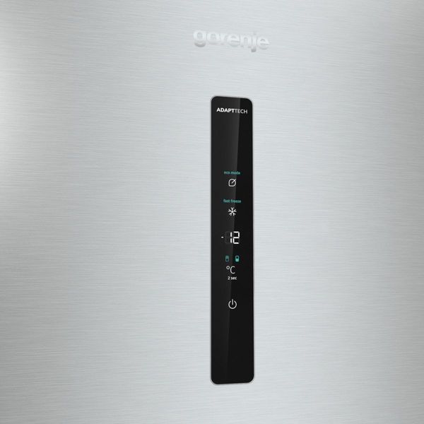 Холодильник з нижн. мороз. камерою Gorenje, 185х60х60см, 2 двері,203(99)л, А++, Total NF, Зона св-ті, Зовн. Диспл, нерж (NRK6192AXL4) 375754 фото