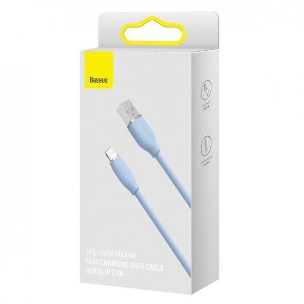 Кабель Baseus Jelly Liquid Silica Gel Fast Charging Data USB кабель USB To IP 2.4A 2m (CAGD000103) Blue 255213 фото