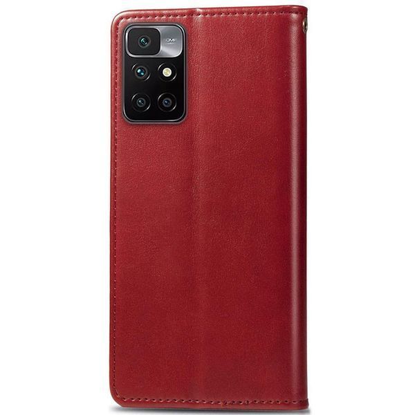 Шкіряний чохол книжка GETMAN Gallant (PU) для Xiaomi Redmi 10 Червоний 217667 фото