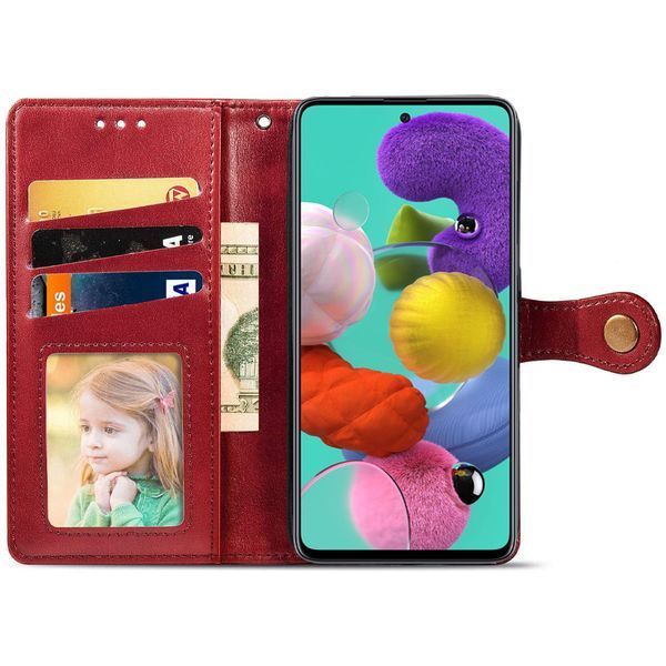 Кожаный чехол книжка GETMAN Gallant (PU) для Samsung Galaxy A51 Красный 285412 фото