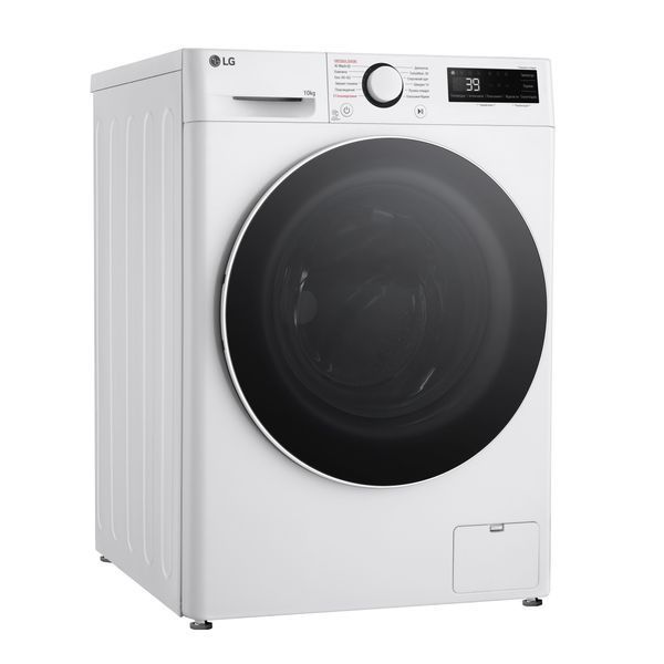 Пральна машина LG фронтальна, 10кг, 1400, A, 57см, дисплей, пара, інвертор, білий 399903 фото