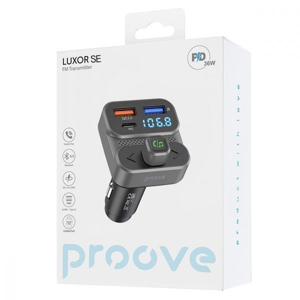FM Launcher Proove Luxor SE 36W (PD+QC3.0) Type-C+USB (FMLX20120003) gray 338284 фото