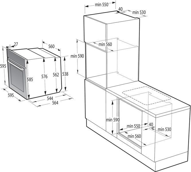 Комплект Gorenje (духовка електрична BO6737E02XK + варильна поверхня газова G642ABX), 743550, нерж. (SET_BO6737E02XK_G642ABX) 375286 фото
