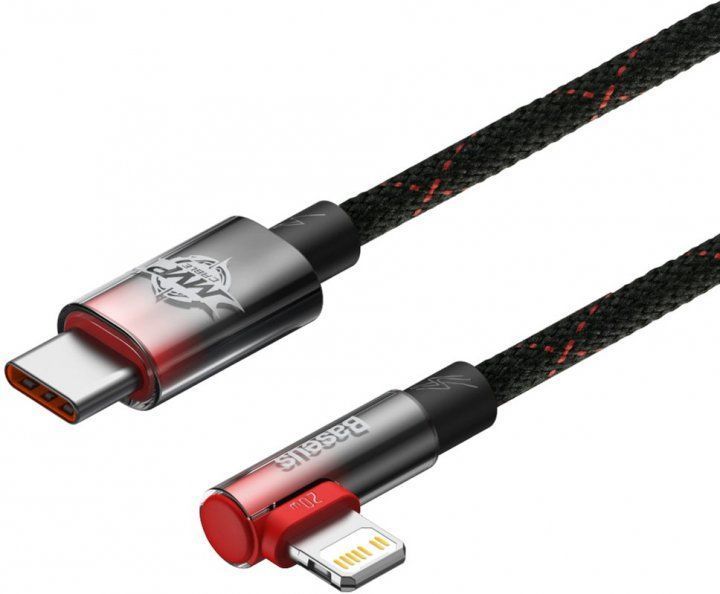 Кабель Baseus MVP 2 Elbow-shaped Fast Charging Data USB кабель Type-C To IP 20W 1m (CAVP000220) Black/Red 260584 фото