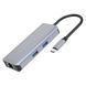 HUB Proove Iron Link 6in1 Type-C To 2USB3.0 + SD/TF + RJ45 + HDMI (HBI700010004) Silver 314083 фото 1