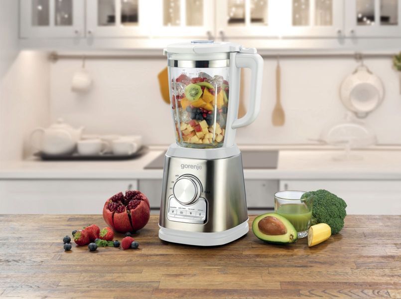 Блендер Gorenje стаціонарний 1400Вт, чаша-1750мл, скло, білий (B1400E) 370062 фото