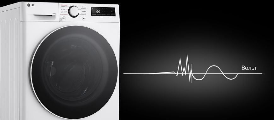 Пральна машина LG фронтальна, 10кг, 1400, A, 57см, дисплей, пара, інвертор, білий 399903 фото
