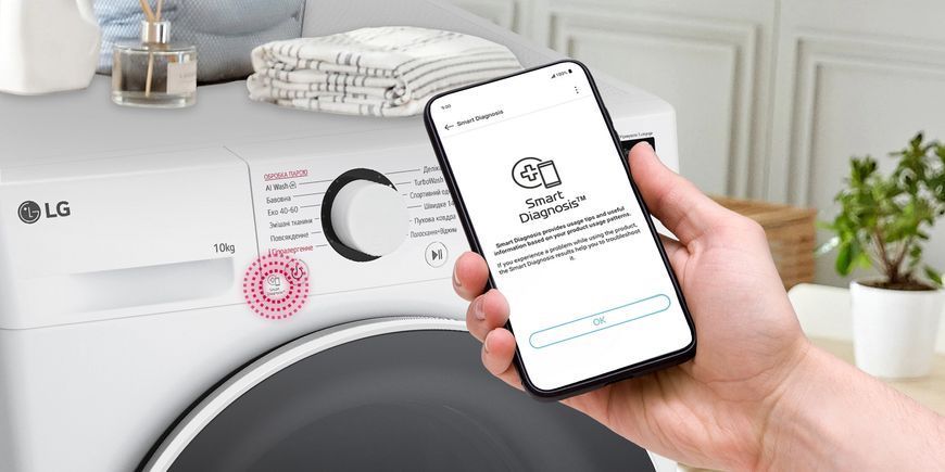 Пральна машина LG фронтальна, 10кг, 1400, A, 57см, дисплей, пара, інвертор, білий 399903 фото