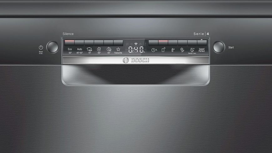 Посудомийна машина Bosch, 12компл., A++, 60см, дисплей, чорний (SMS4IKC62T) 382531 фото