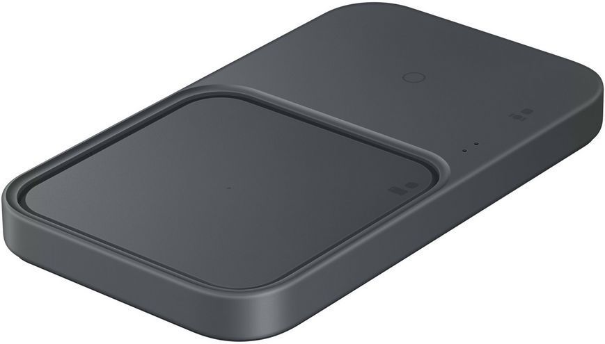 Зарядний пристрій бездротовий Samsung Duo 15Вт з блоком живлення, сірий темний (EP-P5400TBEGEU) 370505 фото