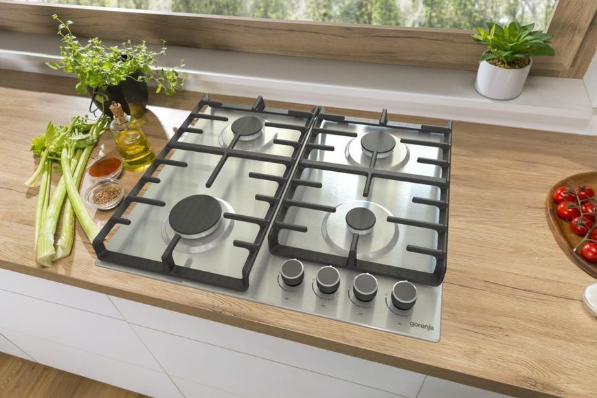 Комплект Gorenje (духовка електрична BO6737E02XK + варильна поверхня газова G642ABX), 743550, нерж. (SET_BO6737E02XK_G642ABX) 375286 фото