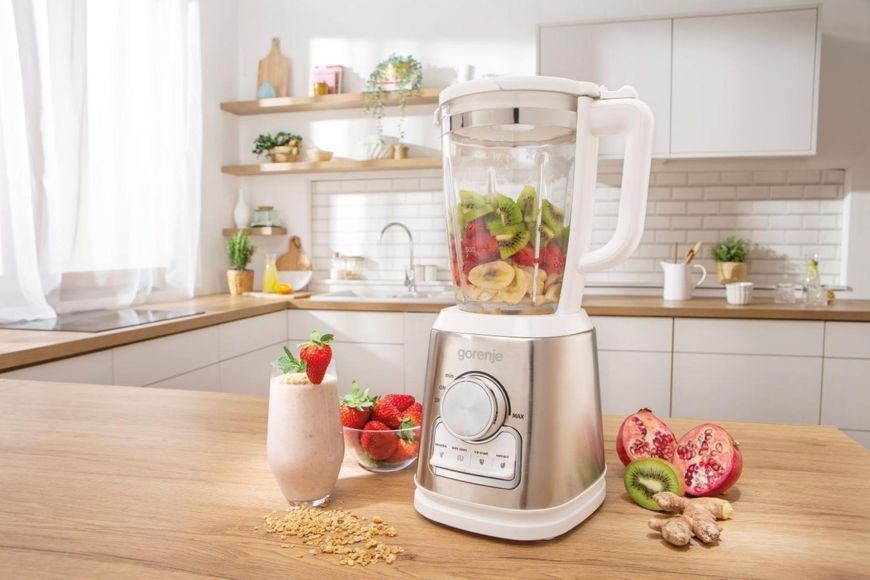 Блендер Gorenje стаціонарний 1400Вт, чаша-1750мл, скло, білий (B1400E) 370062 фото