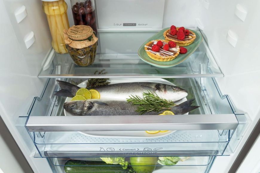 Холодильник з нижн. мороз. камерою Gorenje, 185х60х60см, 2 двері,203(99)л, А++, Total NF, Зона св-ті, Зовн. Диспл, нерж (NRK6192AXL4) 375754 фото