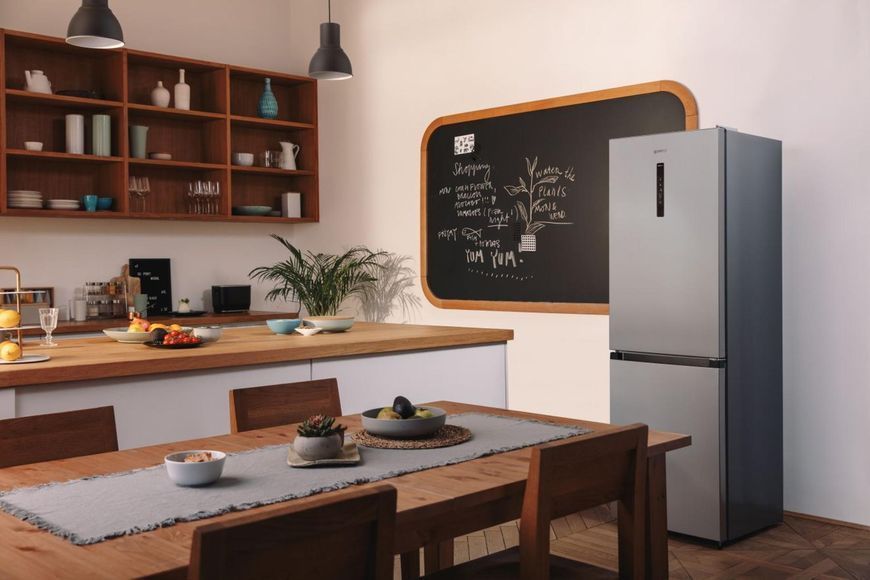 Холодильник з нижн. мороз. камерою Gorenje, 185х60х60см, 2 двері,203(99)л, А++, Total NF, Зона св-ті, Зовн. Диспл, нерж (NRK6192AXL4) 375754 фото