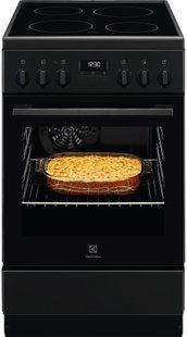Плита Electrolux електрична склокерамічна, 57л, 50x60см, дисплей, конвекція, чорний матовий (LKR520275K) 375338 фото