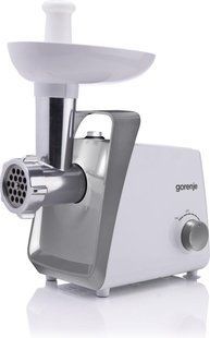 М'ясорубка Gorenje, 1600Вт, 2,2кг/хв, 2 решітки, пластик, білий (MG1601W) 369436 фото