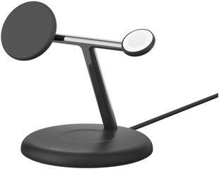 Зарядний пристрій бездротовий Belkin 3в1 Magnetic Adjustable Pad Qi2 15Вт, чорний (WIZ023VFBK) 371158 фото