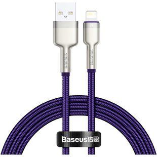 Кабель Baseus Cafule Series Metal Data USB кабель USB To IP 2.4A 2 М (CALJK-B05) Purple 252233 фото
