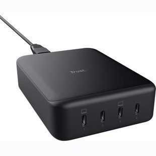 Зарядний пристрій мережевий Trust Maxo 240Вт,GaN, 4xUSB-C,PD, чорний 380573 фото