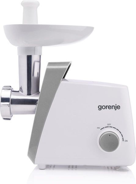 М'ясорубка Gorenje, 1600Вт, 2,2кг/хв, 2 решітки, пластик, білий (MG1601W) 369436 фото