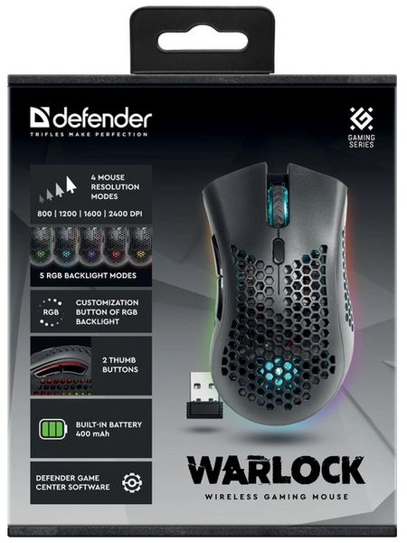 Миша DEFENDER Warlock GM-709L RGB, Black (52709) 306884 фото