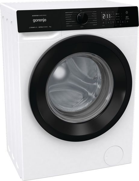 Пральна машина Gorenje фронтальна, 7кг, 1400, A+++, 47см, дисплей, пар, інвертор, білий 384770 фото