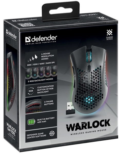 Миша DEFENDER Warlock GM-709L RGB, Black (52709) 306884 фото