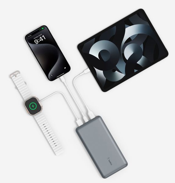 Акумулятор портативний літій-іонний Power Bank Belkin 10000мА&middot;год, 15Вт, 2хUSB-A/USB-C, чорний (BPB011BTBK) 367672 фото