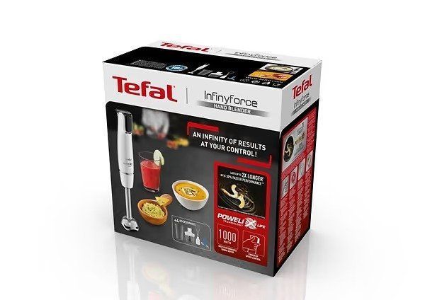 Блендер Tefal заглибний Infiny Force 1000Вт, 4в1, білий (HB944138) 370433 фото