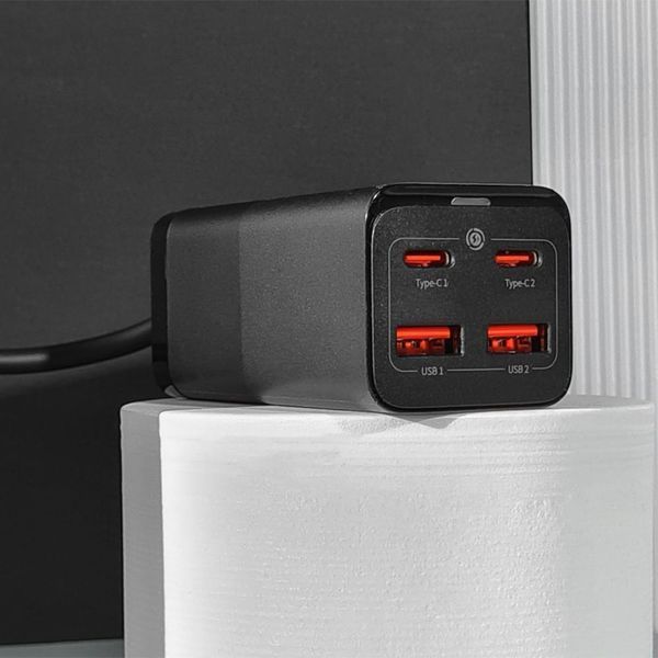 Зарядний Пристрій Baseus GaN3 Pro 100W (2 Type-C + 2 USB) (CCGP000101) Black 256612 фото