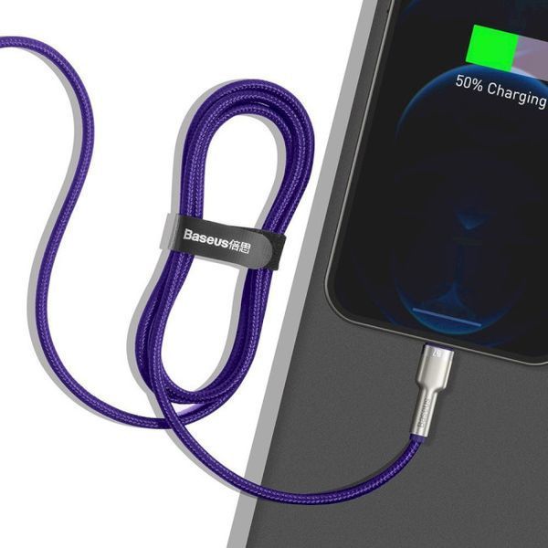 Кабель Baseus Cafule Series Metal Data USB кабель USB To IP 2.4A 2 М (CALJK-B05) Purple 252233 фото