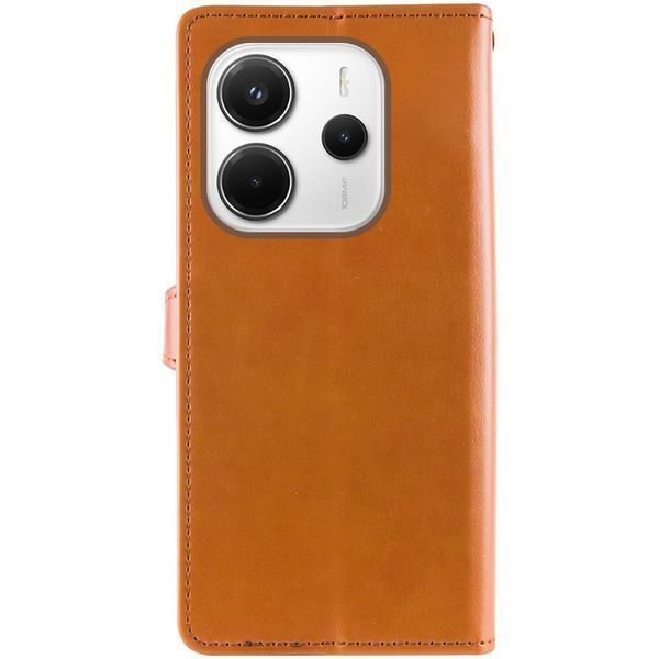 Шкіряний чохол-книжка GETMAN Gallant (PU) для Xiaomi Redmi Note 14 4G (Europe version) Коричневий 358649 фото