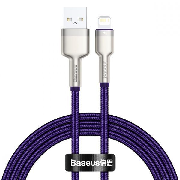 Кабель Baseus Cafule Series Metal Data USB кабель USB To IP 2.4A 2 М (CALJK-B05) Purple 252233 фото