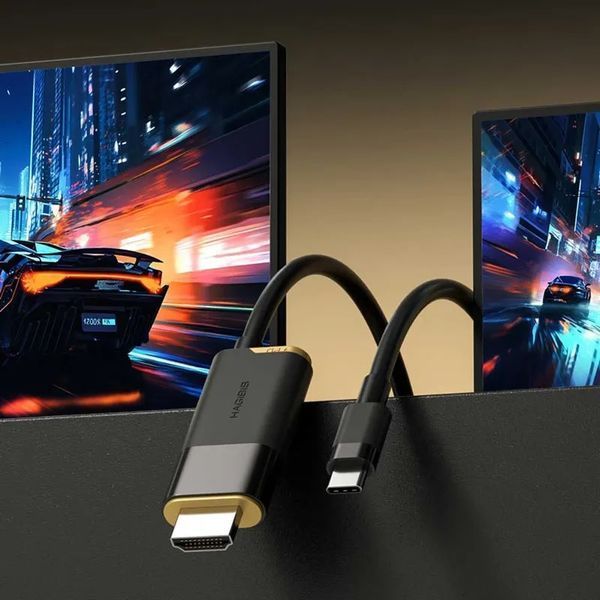 Кабель (перехідник) Xiaomi HAGiBiS USB-C на HDMI 2.1 8K@60Hz / Type-C 100W PD / 2m (SWC10) 359892 фото