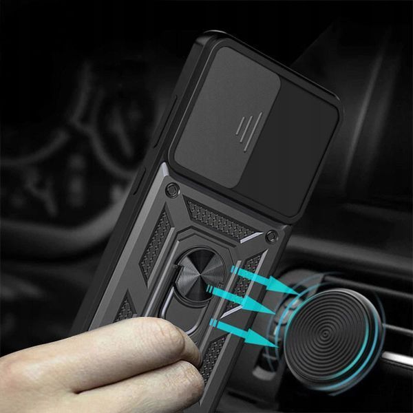 Ударостійкий чохол Camshield Serge Ring для Xiaomi Poco M6 Pro 5G Чорний 320584 фото