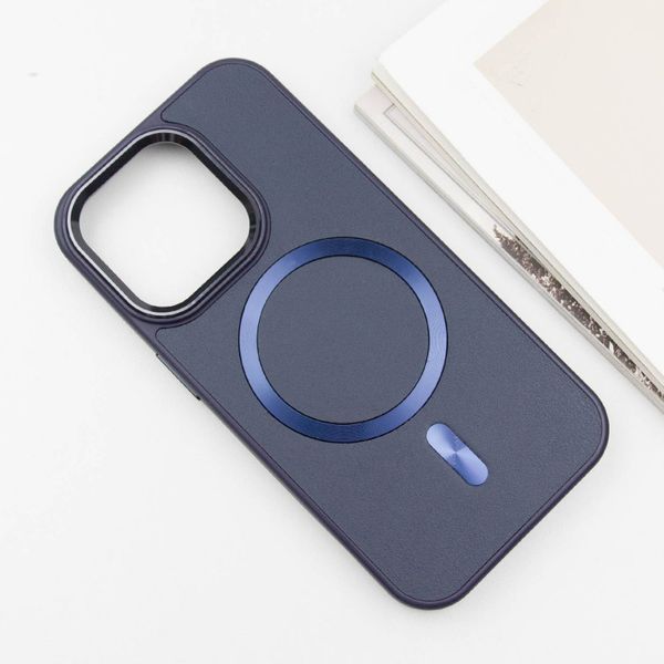 Шкіряний чохол SnapCase with MagSafe для Apple iPhone 14 Pro (6.1") Dark Blue 328993 фото