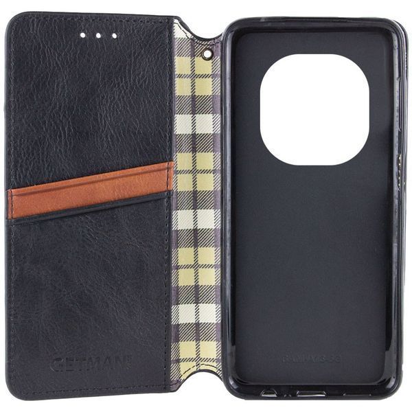 Шкіряний чохол-книжка GETMAN Cubic (PU) для Xiaomi Redmi Note 14 Pro 5G / 14 Pro+ Чорний 358699 фото