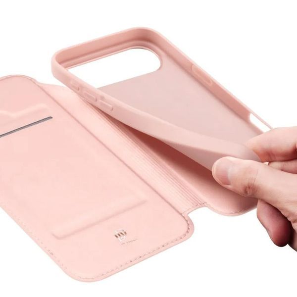 Чохол-книжка Dux Ducis з кишенею для візиток для Apple iPhone 17 Air (6.5") Rose Gold 393981 фото