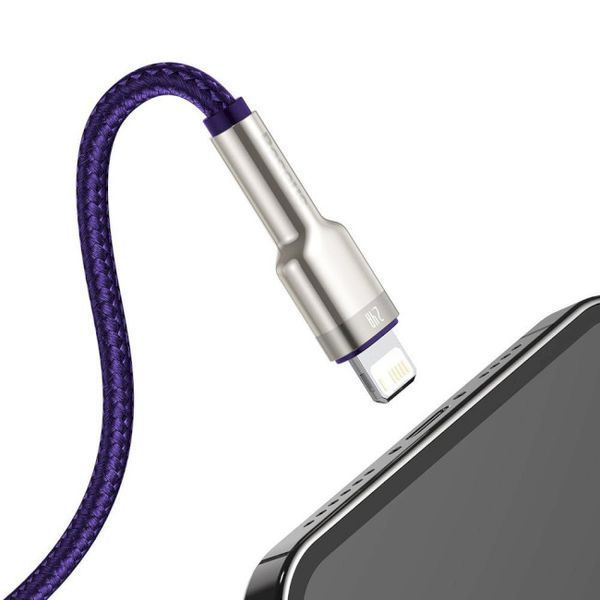 Кабель Baseus Cafule Series Metal Data USB кабель USB To IP 2.4A 2 М (CALJK-B05) Purple 252233 фото