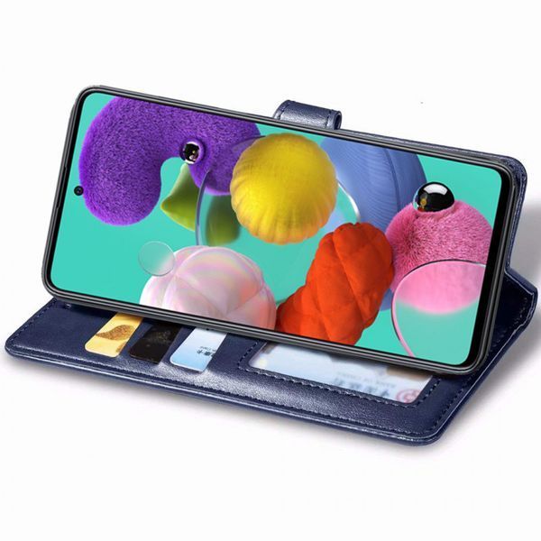 Шкіряний чохол книжка GETMAN Gallant (PU) для Samsung Galaxy A51 Синій 285413 фото