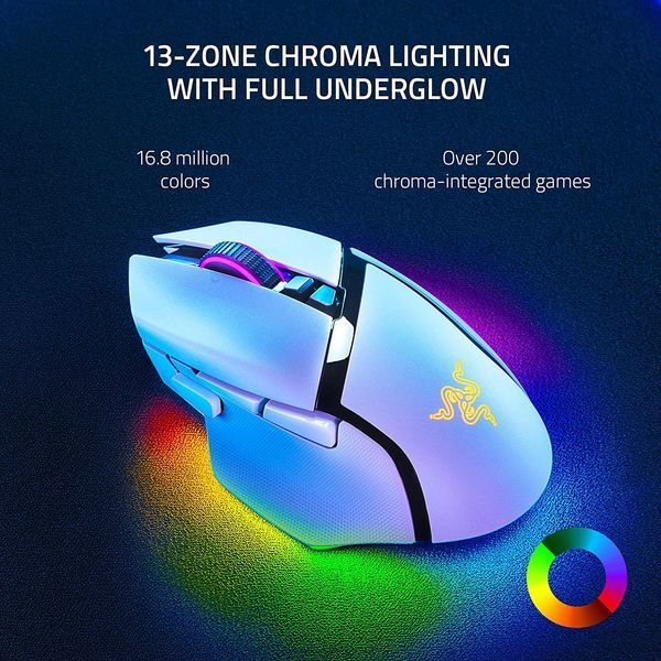 Миша Razer Basilisk V3 Pro, RGB, USB-A/WL/BT, білий (RZ01-04620200-R3G1) 375696 фото