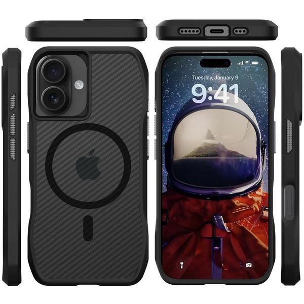 Чохол TPU Space Octagon with MagSafe для Apple iPhone 17 (6.3") Carbon Black 403412 фото