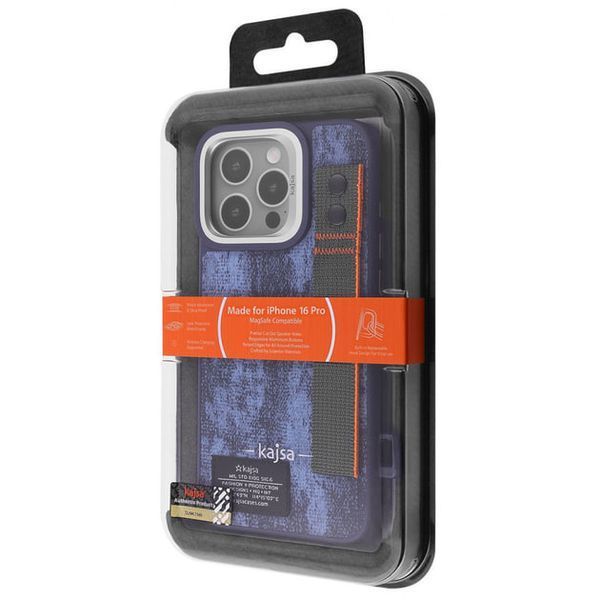 Чохол-накладка iPhone 16 Pro Kajsa Outdoor Collection Tie Dye with Magnetic Ring Blue 322572 фото