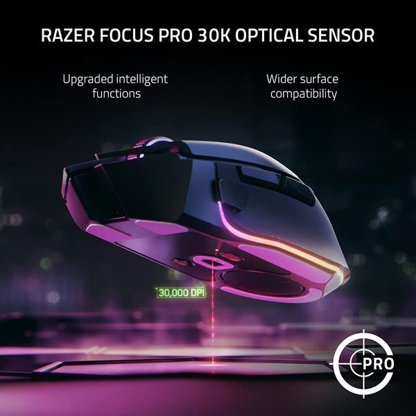 Миша Razer Basilisk V3 Pro, RGB, USB-A/WL/BT, білий (RZ01-04620200-R3G1) 375696 фото