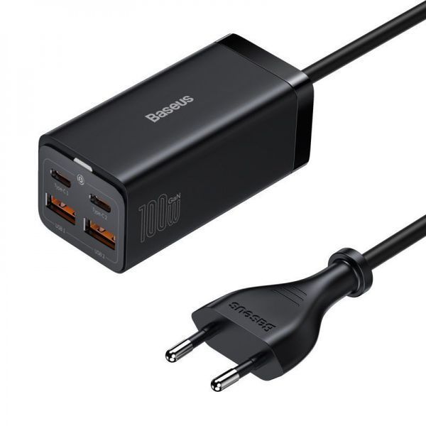 Зарядний Пристрій Baseus GaN3 Pro 100W (2 Type-C + 2 USB) (CCGP000101) Black 256612 фото