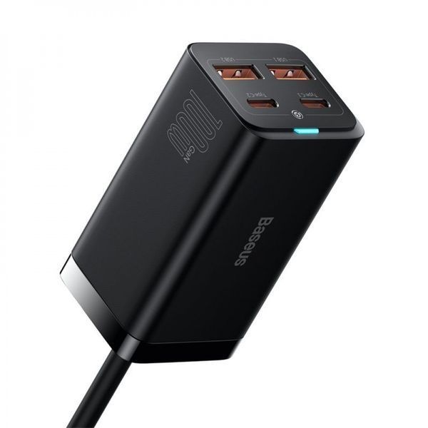 Зарядний Пристрій Baseus GaN3 Pro 100W (2 Type-C + 2 USB) (CCGP000101) Black 256612 фото