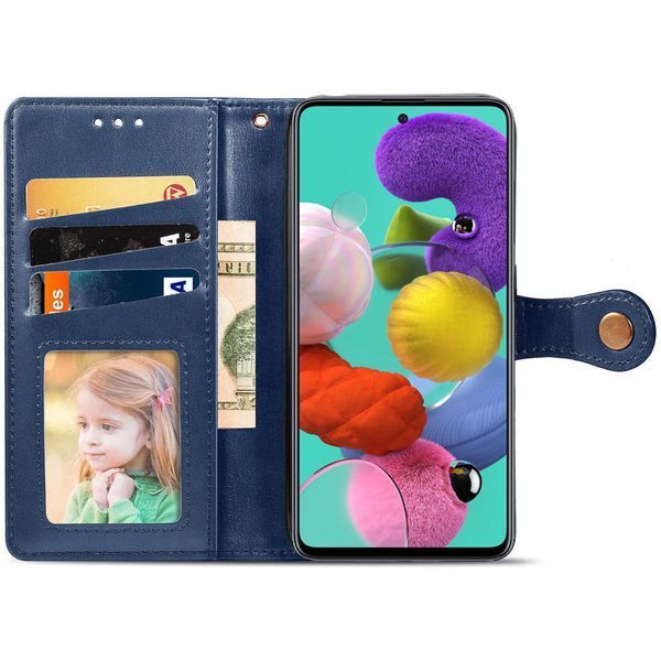 Шкіряний чохол книжка GETMAN Gallant (PU) для Samsung Galaxy A51 Синій 285413 фото