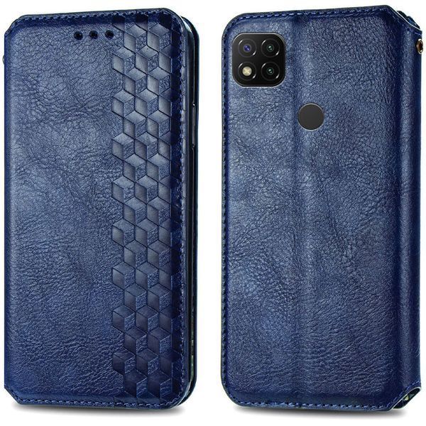 Шкіряний чохол книжка GETMAN Cubic (PU) для Xiaomi Redmi 9C Синій 218017 фото