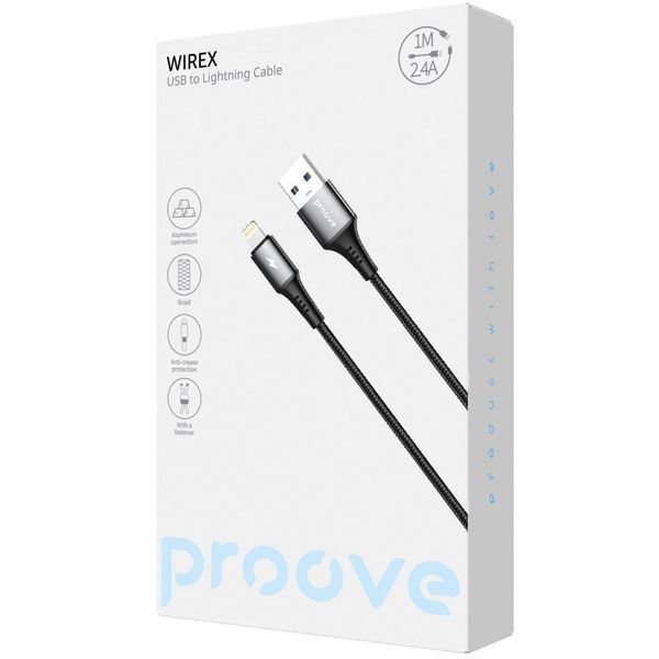 Кабель Proove WireX USB to Lightning 2.4A (1m) white (CCWX12001202) 383302 фото