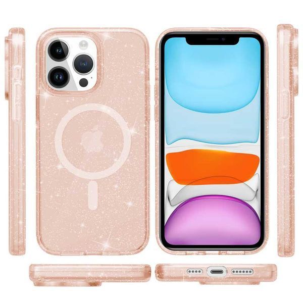 Чохол TPU Galaxy Sparkle (MagFit) для Apple iPhone 13 Pro (6.1") Gold+Glitter 277376 фото